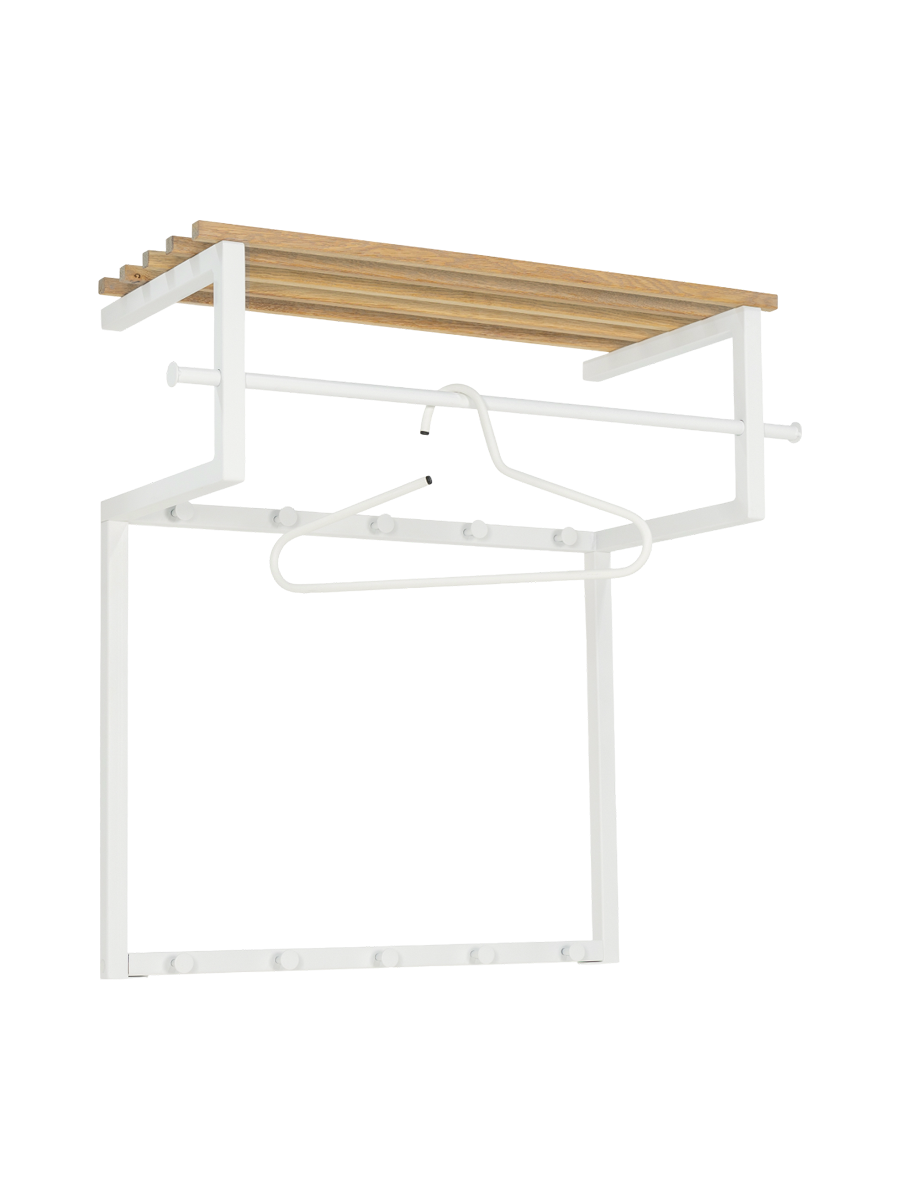 
Porte-manteau mural design « Rizzoli » - Blanc/Chêne naturel