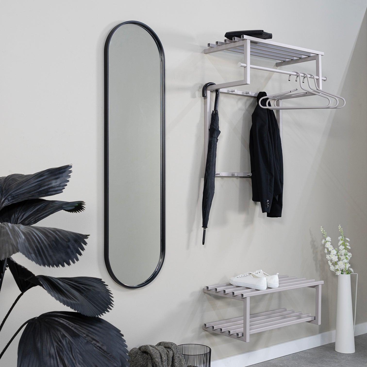 
Porte-manteau mural design « Rizzoli » - Taupe soyeux