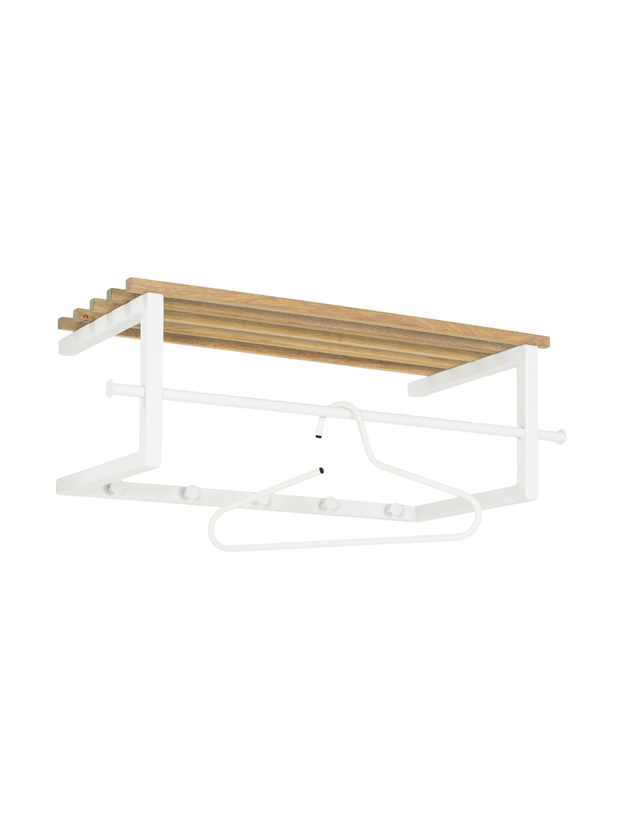 
Portemanteau mural design « Marco » - Blanc/Chêne naturel