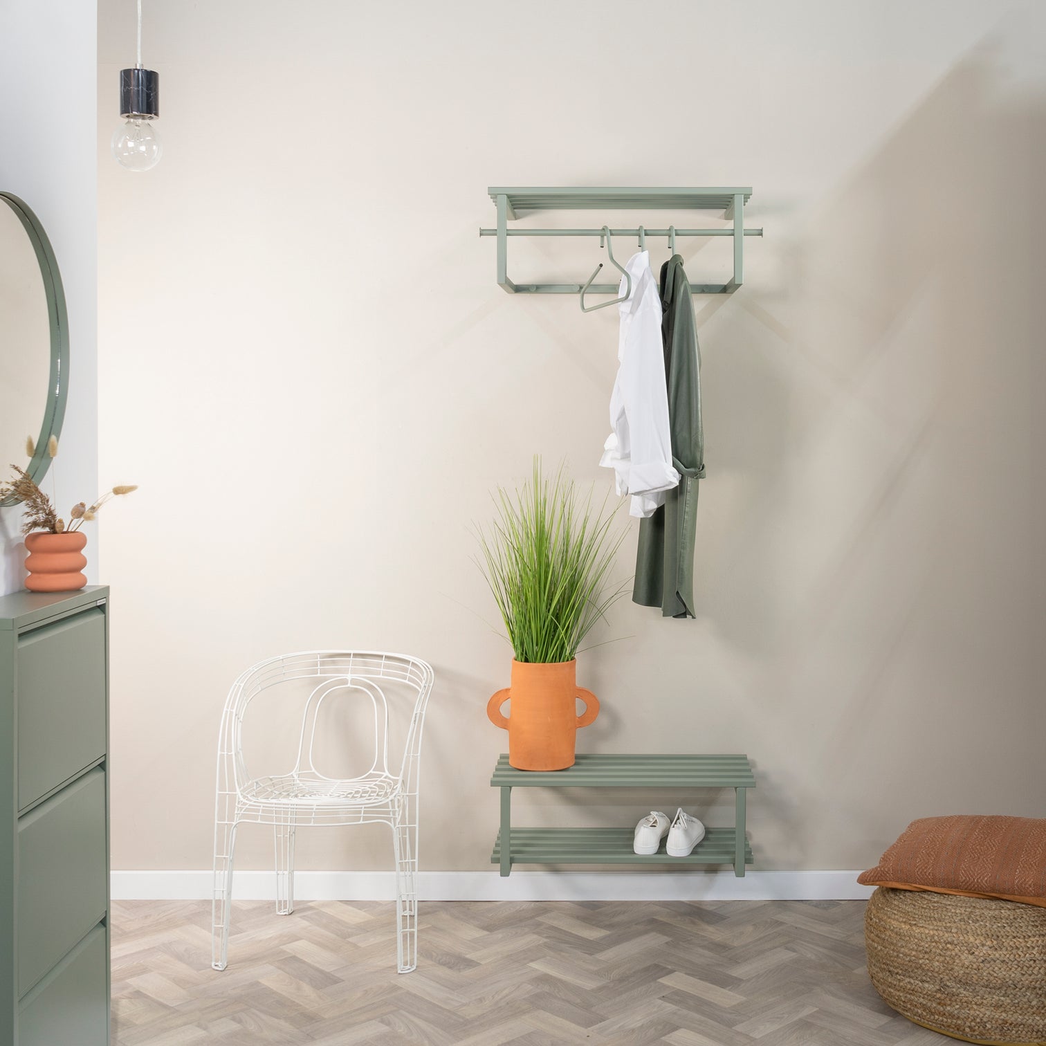
Portemanteau mural design « Marco » - Vert Poussiéreux