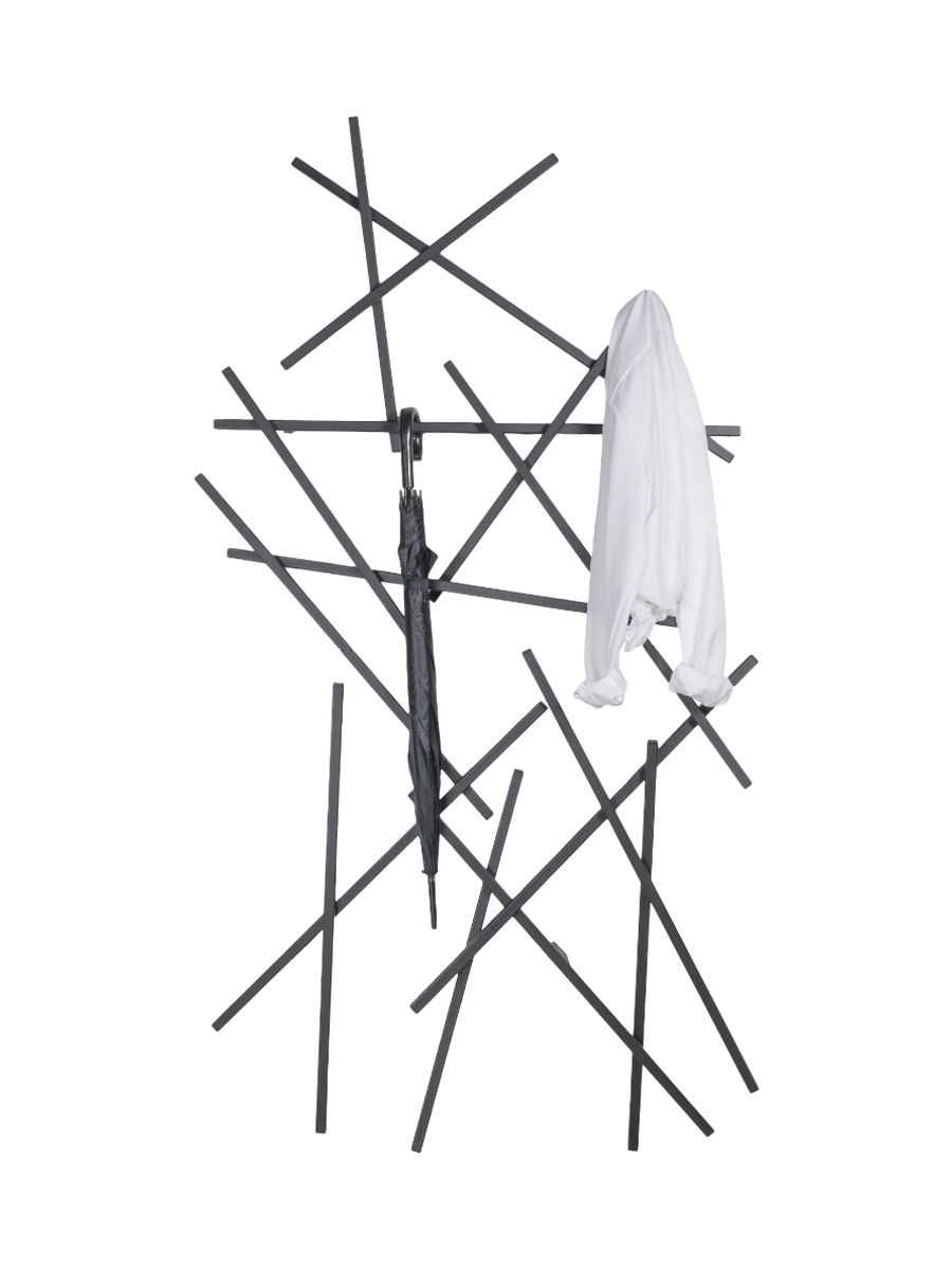 
Designer Wall Coat Rack "Matches Large" - Black