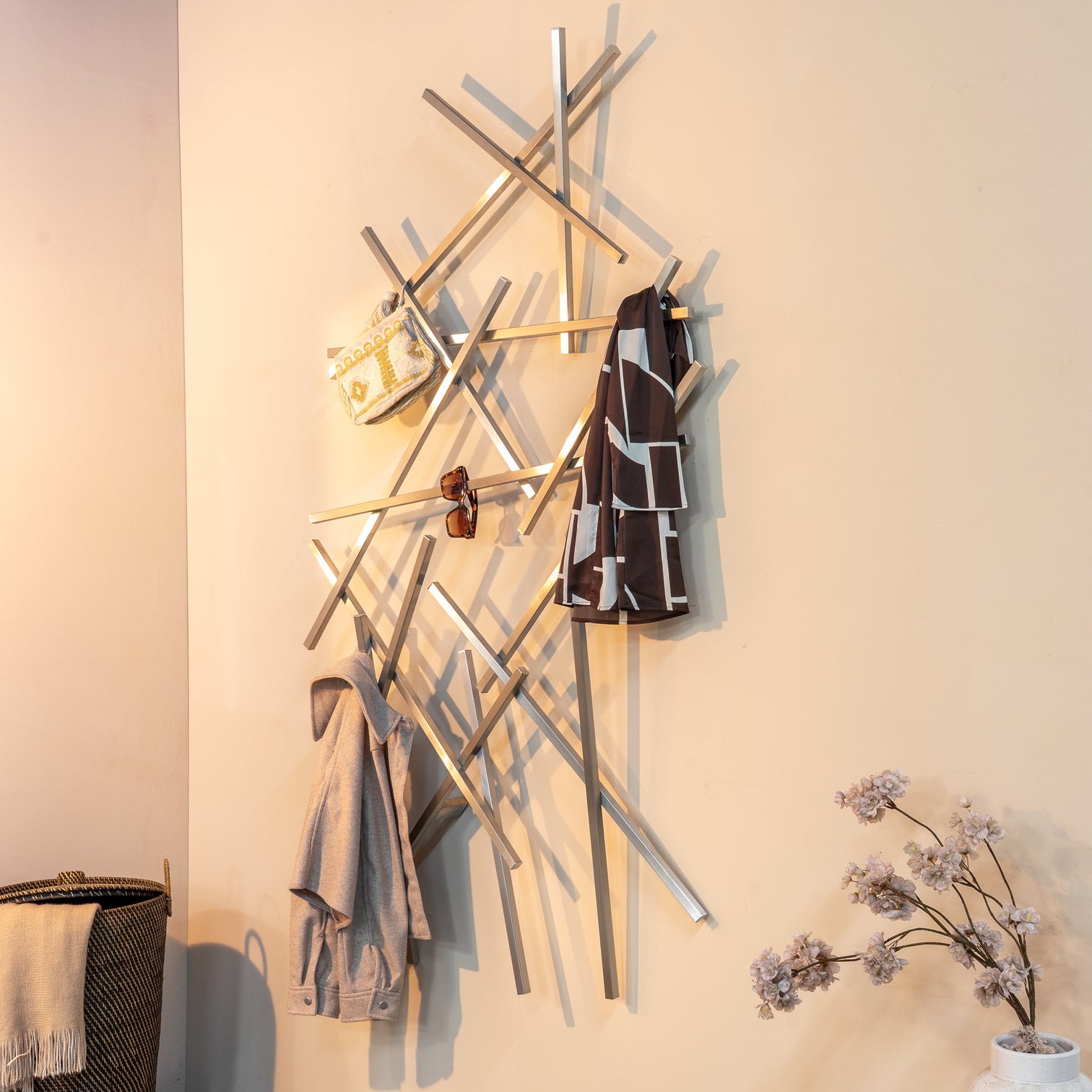 
Designer Wall Coat Rack "Matches Large" - Stainless Steel