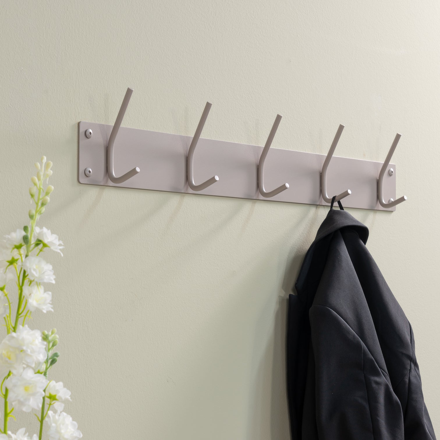 
Portemanteau mural design « Fusion 5 » - Taupe soyeux