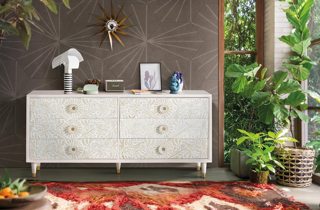 
Handcrafted, solid "Bali" dresser, 170 x 80 cm