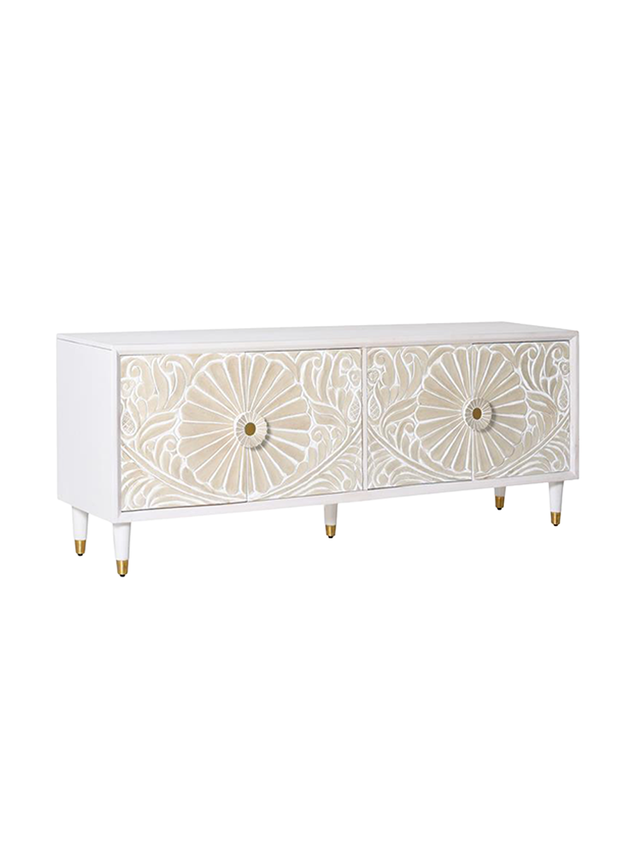 
Credenza bassa massiccia artigianale «Bali», 170 x 66 cm