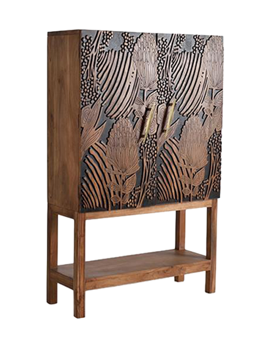
Massiver Design Barschrank „Tropicana“, 2-türig