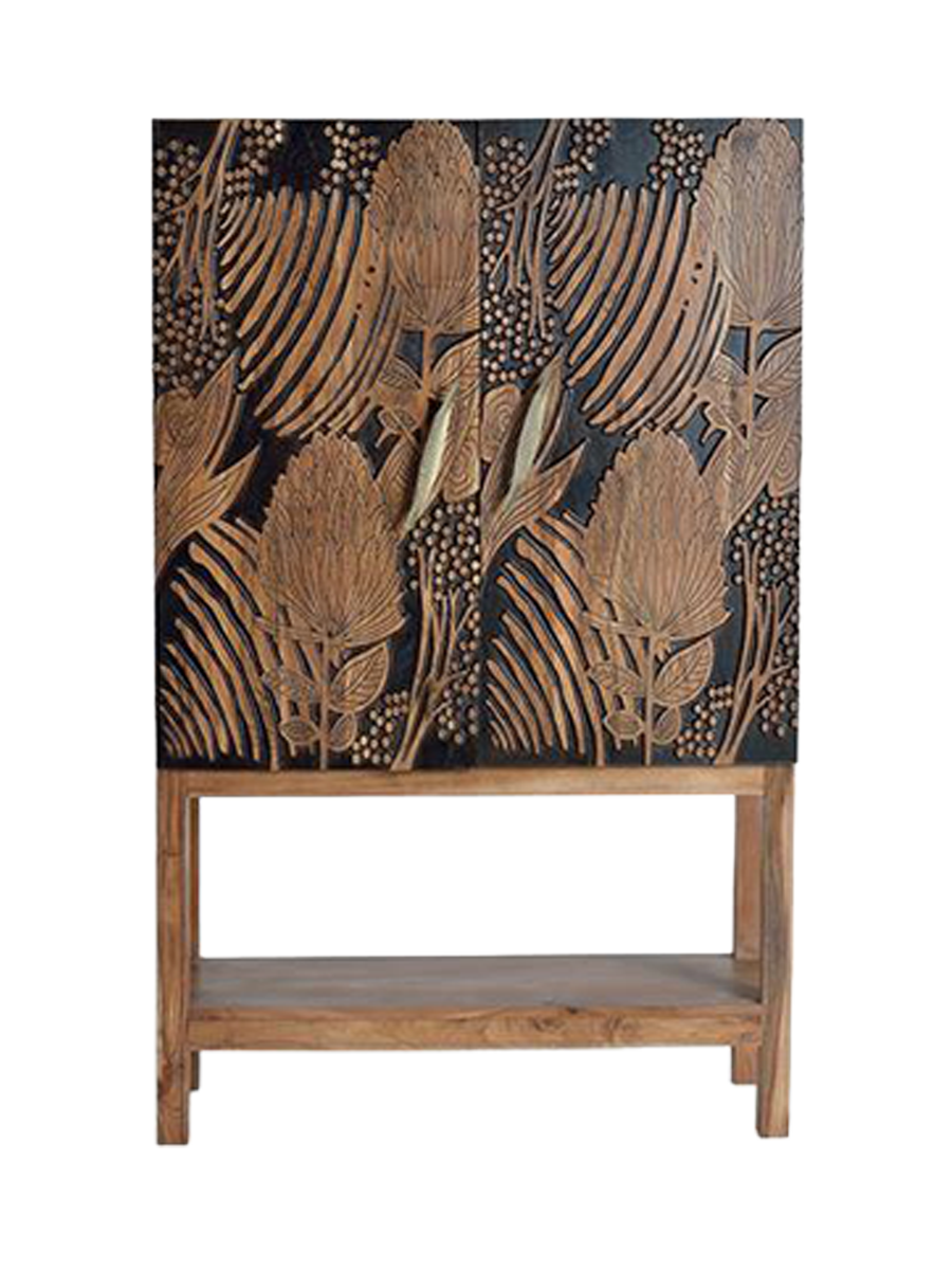 
Massiver Design Barschrank „Tropicana“, 2-türig