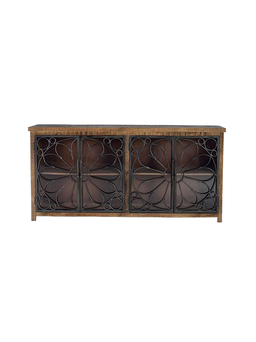 
Credenza in legno massello “Broome” a 4 ante