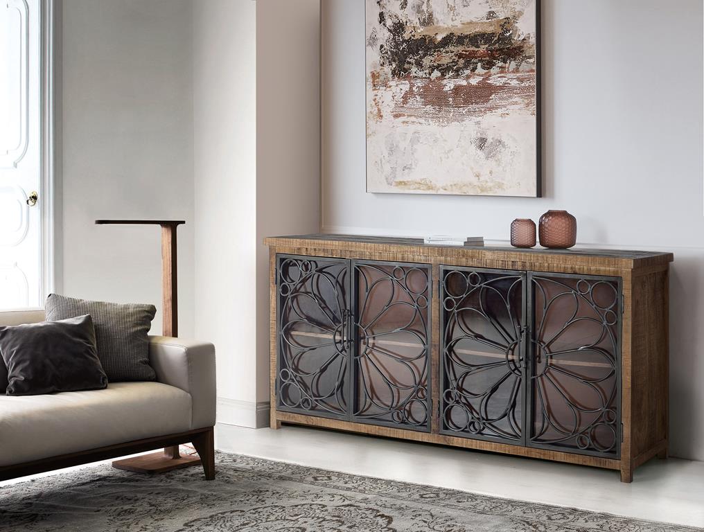 
Credenza in legno massello “Broome” a 4 ante