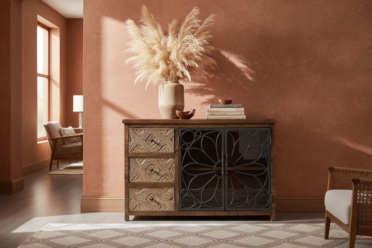 
Credenza in legno massello “Broome” a 2 ante