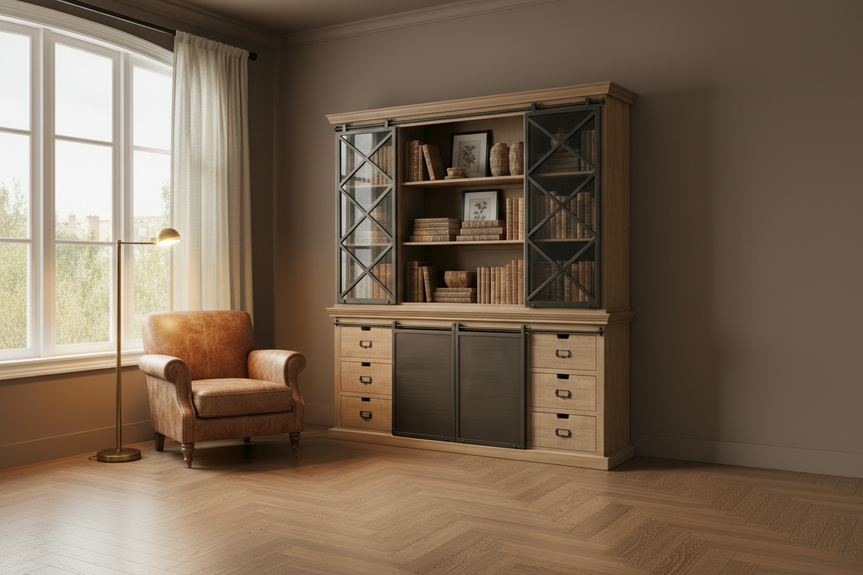 
Vitrine « Tyson » au design industriel - 220 x 200 x 45 cm