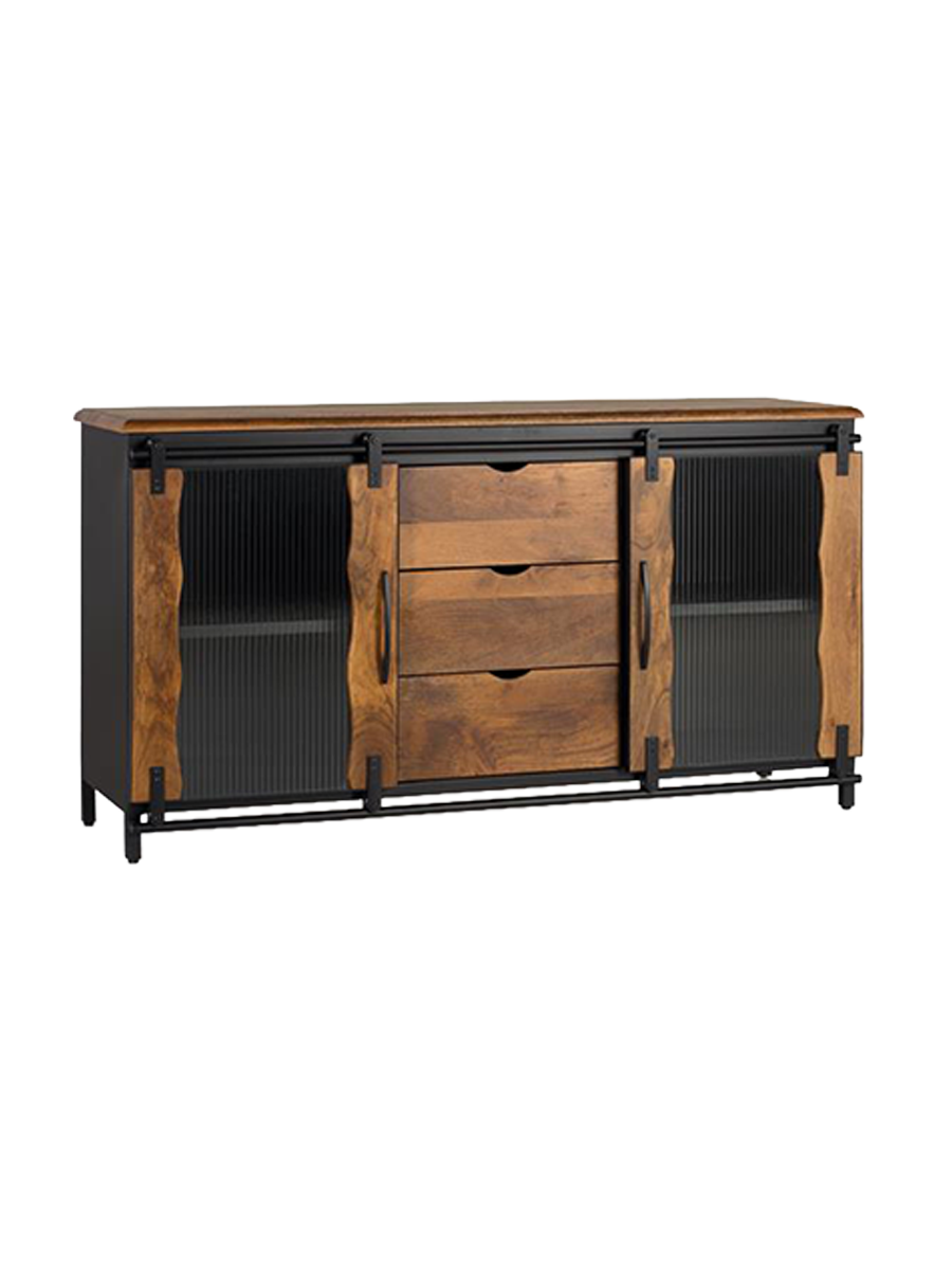 
Credenza “Zanzibar II” in stile industriale con ante scorrevoli