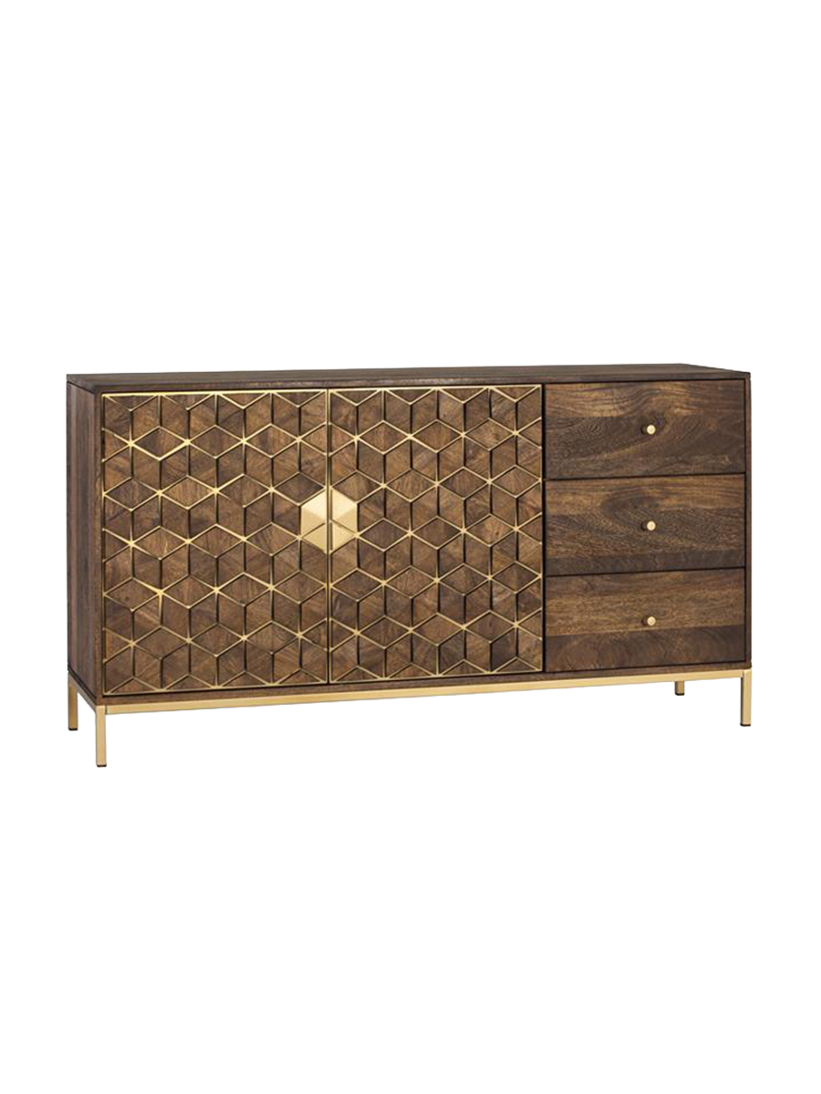
Buffet design massif « Bora Bora » 2 portes, 145 x 77 cm