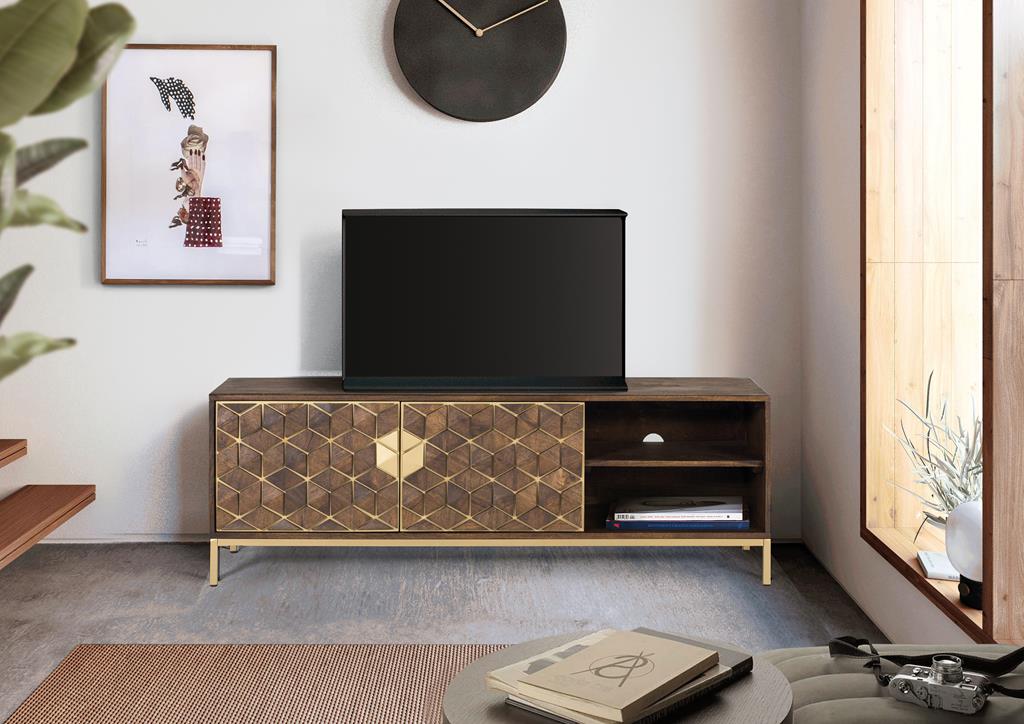 
Mobile TV di design massiccio „Bora Bora“ a 2 ante, 145 x 50 cm