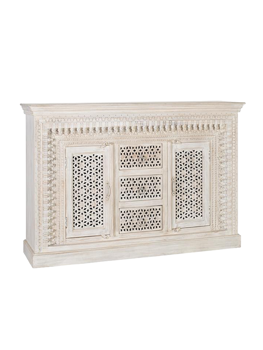 
Buffet bas massif artisanal « Bhopal », 2 portes