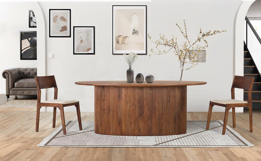 
Oval Design Dining Table "Ludhiana", 200 x 110 cm