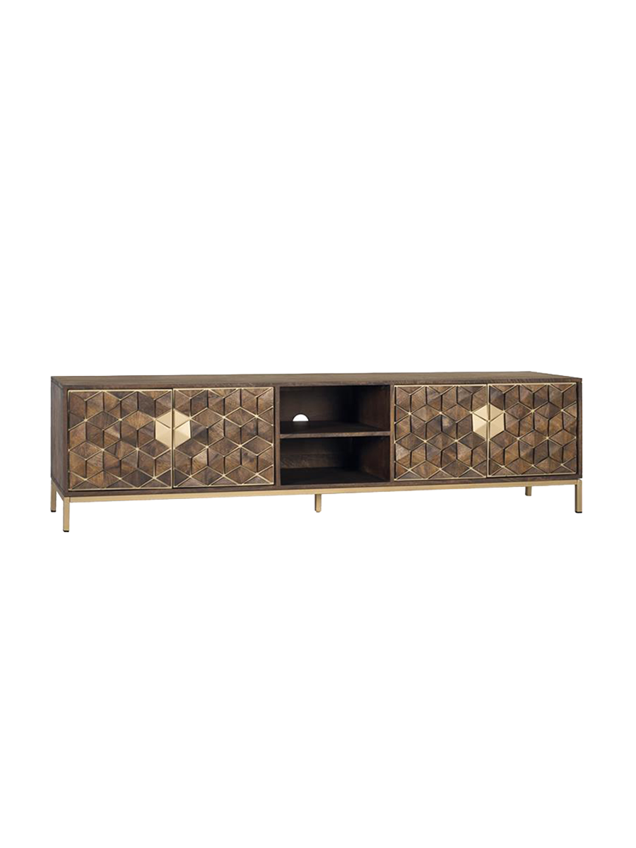 
Mobile TV di design massiccio „Bora Bora“ a 4 ante, 190 x 50 cm