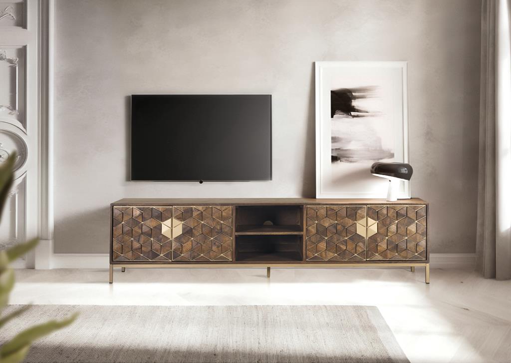 
Mobile TV di design massiccio „Bora Bora“ a 4 ante, 190 x 50 cm