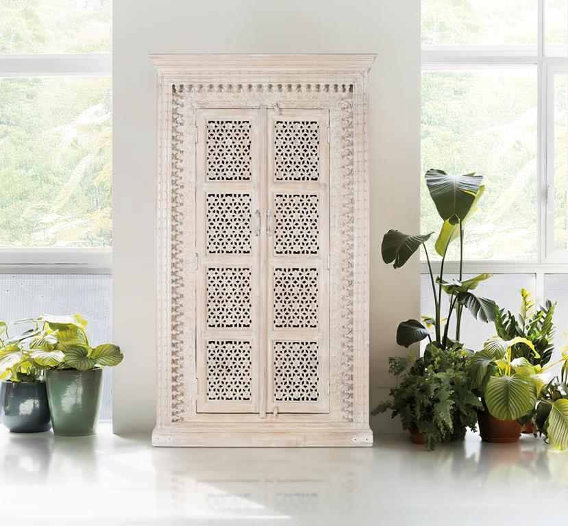 
Handgefertigter, massiver Schrank „Bhopal“ 190 x 110 cm
