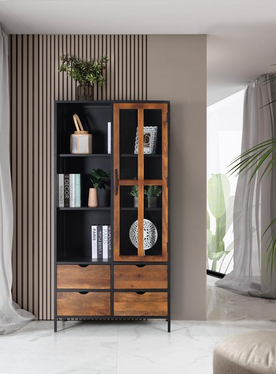
Design Vitrinenschrank „Berhampur“ 1-türig