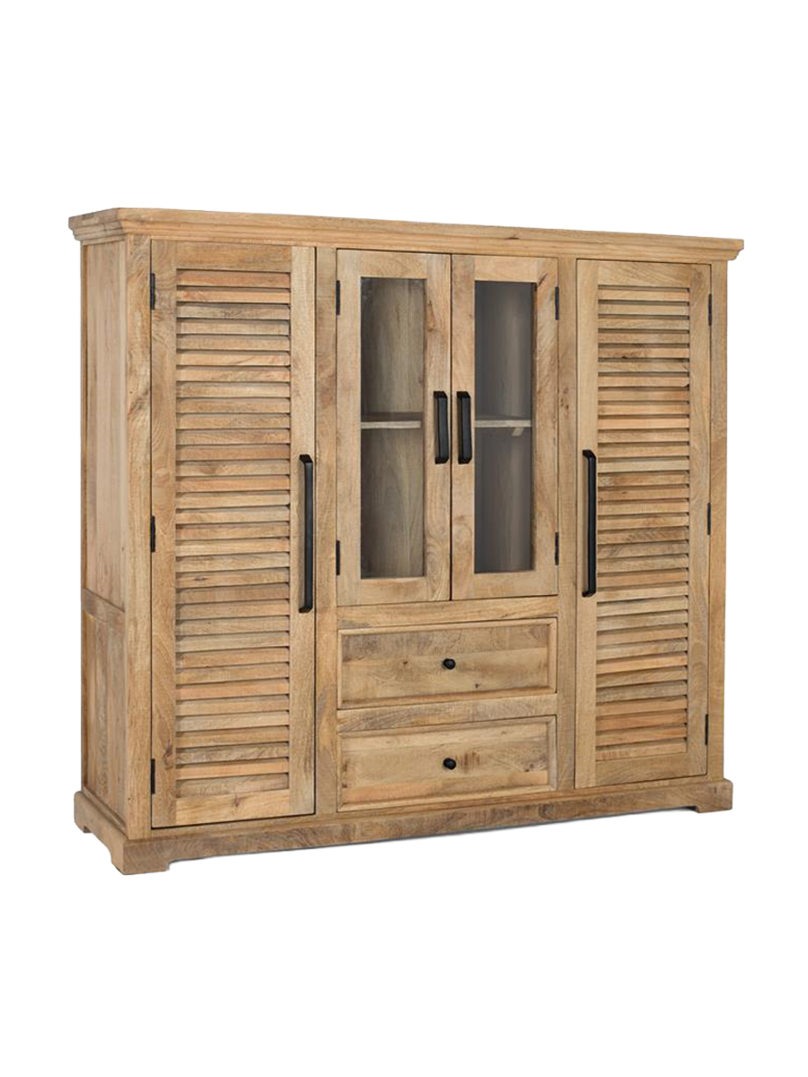 
Massiver Vitrinenschrank / Highboard „Venecia“ 142 x 160 cm
