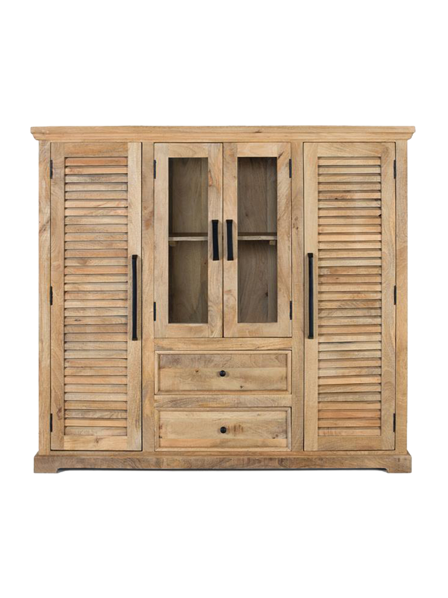 
Massiver Vitrinenschrank / Highboard „Venecia“ 142 x 160 cm