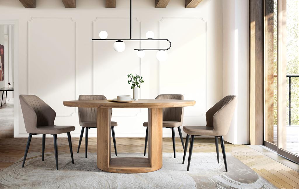 
Tavolo da pranzo rotondo in legno massello “Nashik” Ø 150 cm