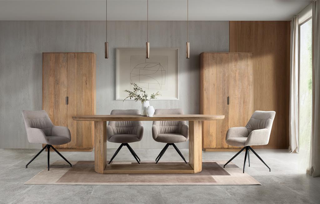 
Solid, oval dining table "Nashik" 210 x 100 cm