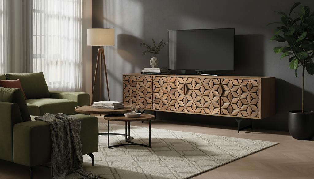 
Meuble bas design « Mysore » - 183 x 50 x 49 cm