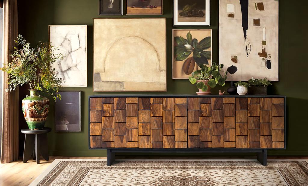 
Sideboard massif « Udaipur » avec effet 3D, 4 portes