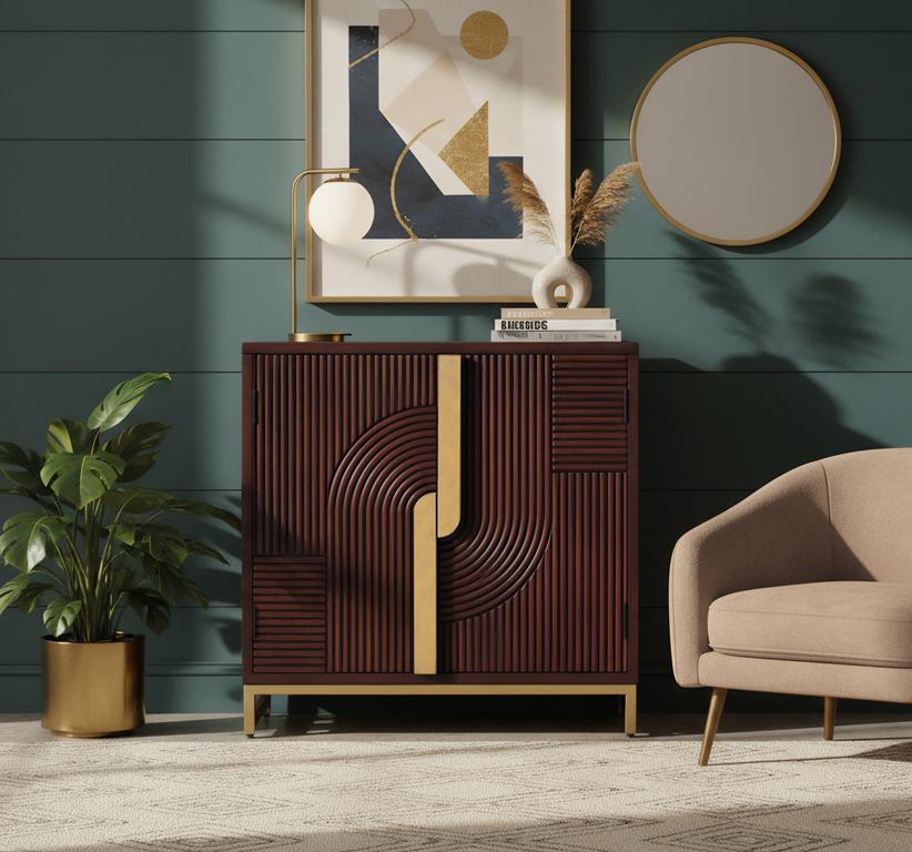 
Massives Sideboard „Arco“ mit 3D-Effekt, 2-türig