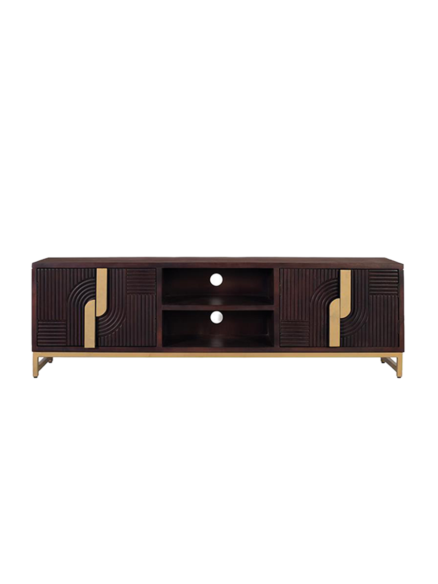 
Lowboard massif « Arco » avec effet 3D