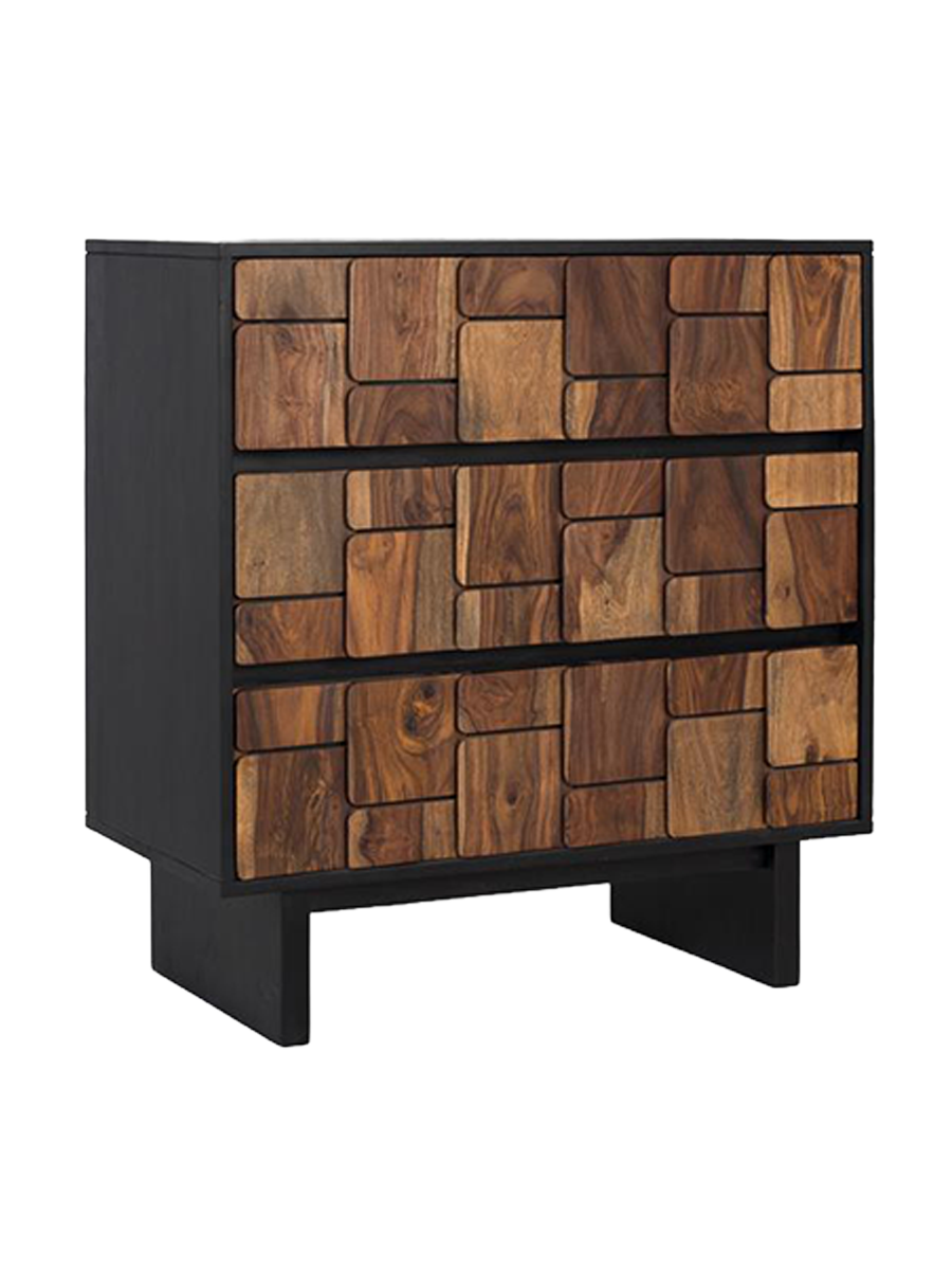 
Massive Chest of Drawers "Udaipur" with 3D Effect