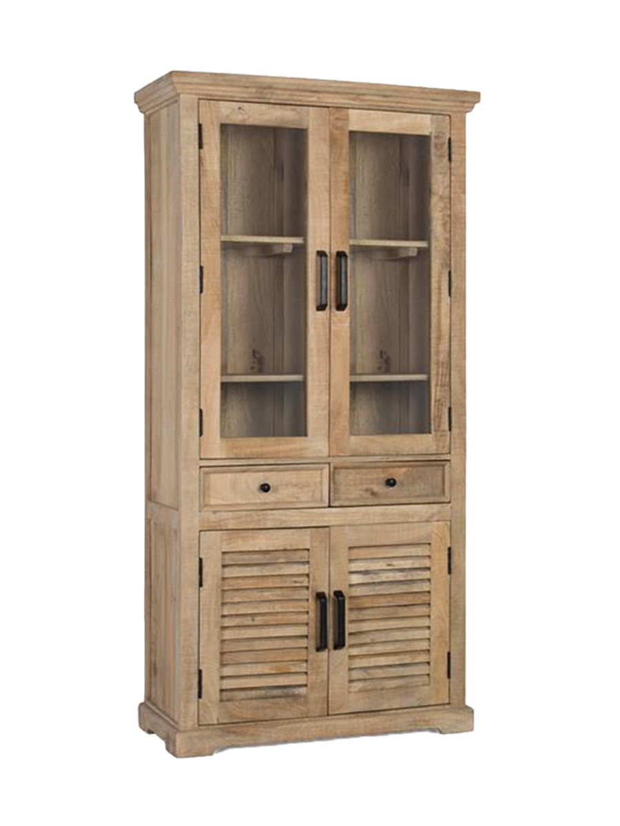 
Massiver Vitrinenschrank „Venecia“ 4-türig, 180 x 90 cm