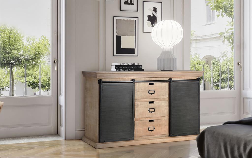
Buffet « Tyson » au design industriel - 160 x 85 x 40 cm
