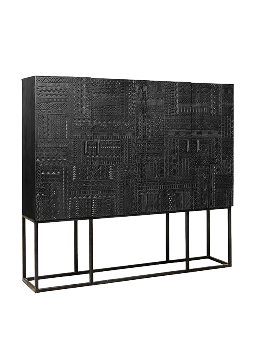 
Massiver Design Vitrinenschrank „Jeroglifico“, 4-türig - 160 x 180 cm