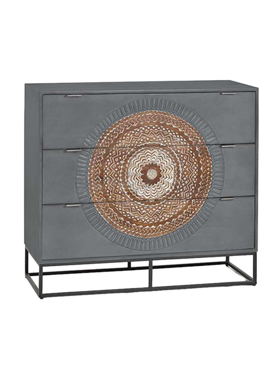 
Massive Design Kommode „Wood Mandala“, 90 x 100 cm