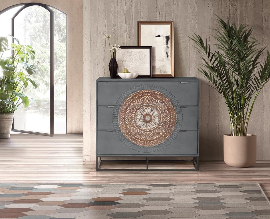 
Massive Design Kommode „Wood Mandala“, 90 x 100 cm