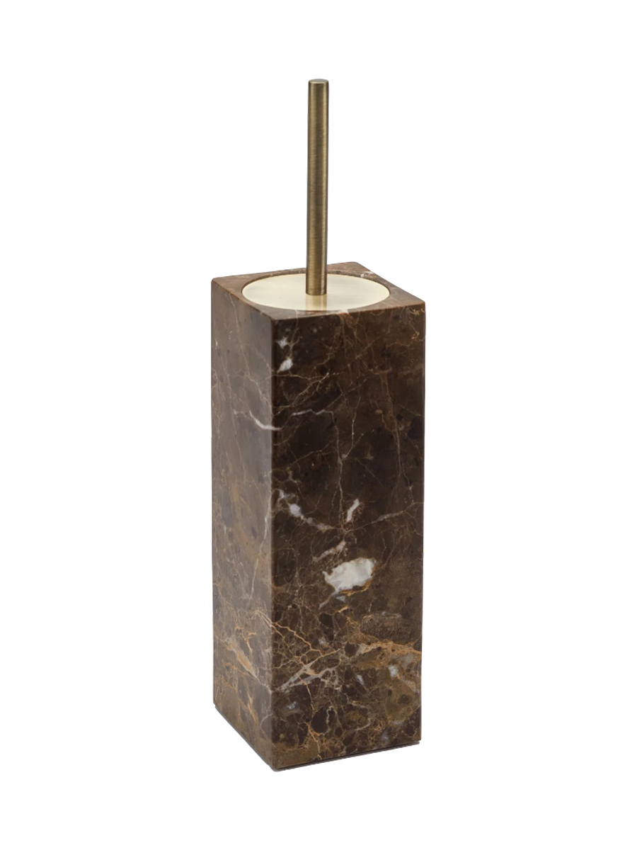 
Support de brosse WC design « Hammam » en marbre, marron