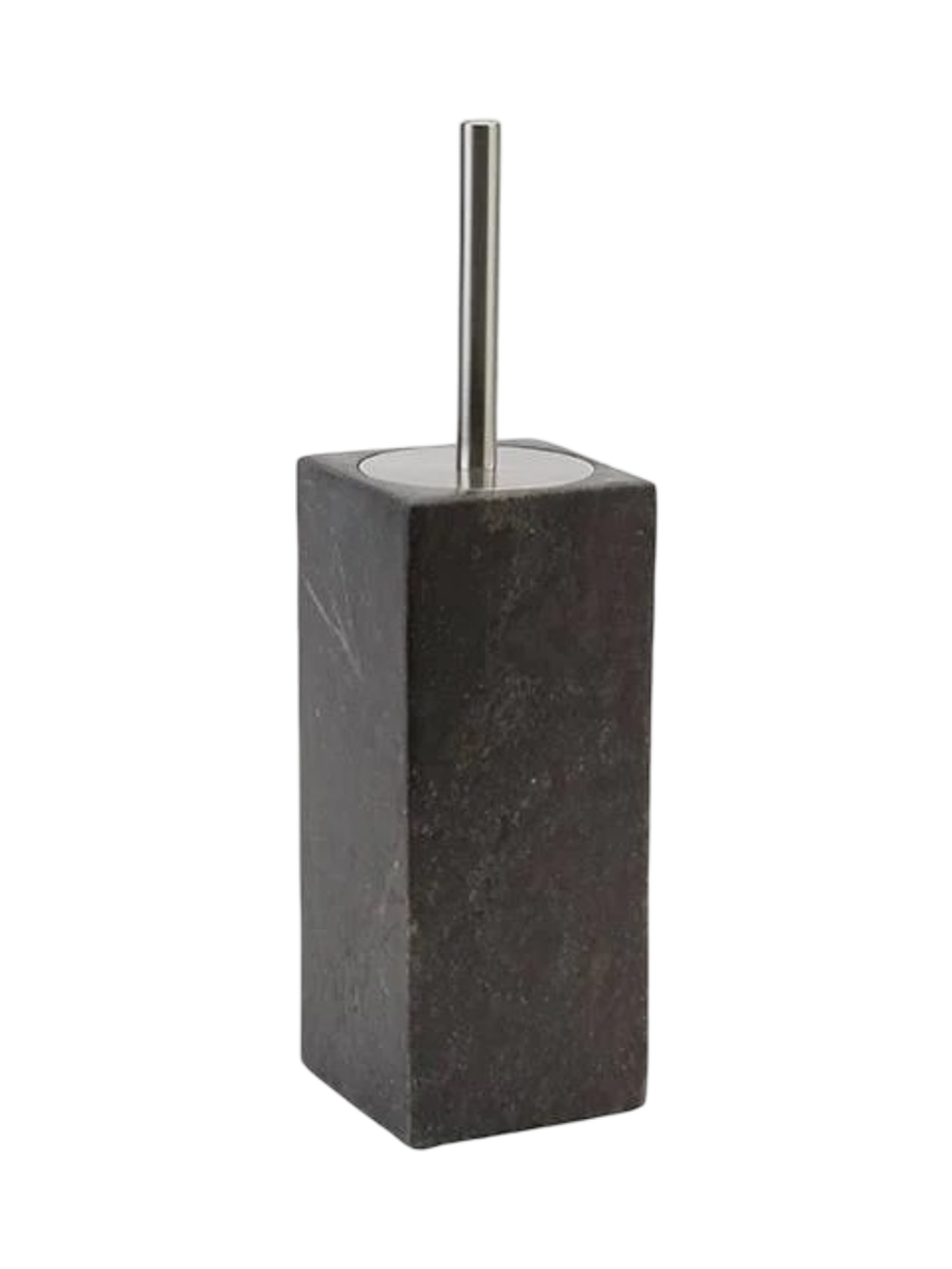 
Designer Toilet Brush Holder "Hammam" in Marble, Dark Grey