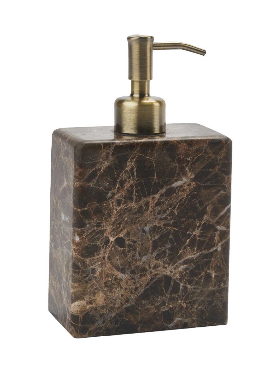 
Grand distributeur de savon design « Hammam » en marbre, marron