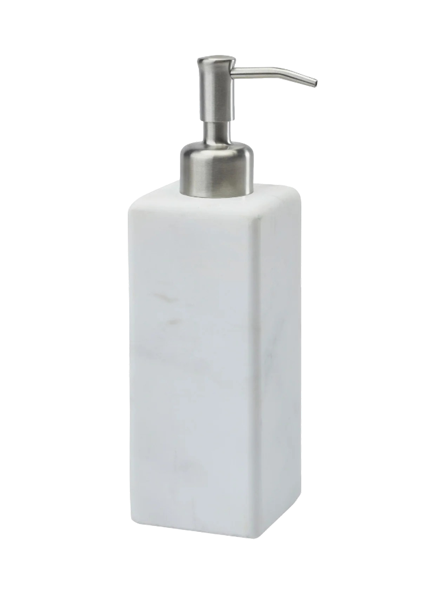 
Designer soap dispenser "Hammam" made of marble, white