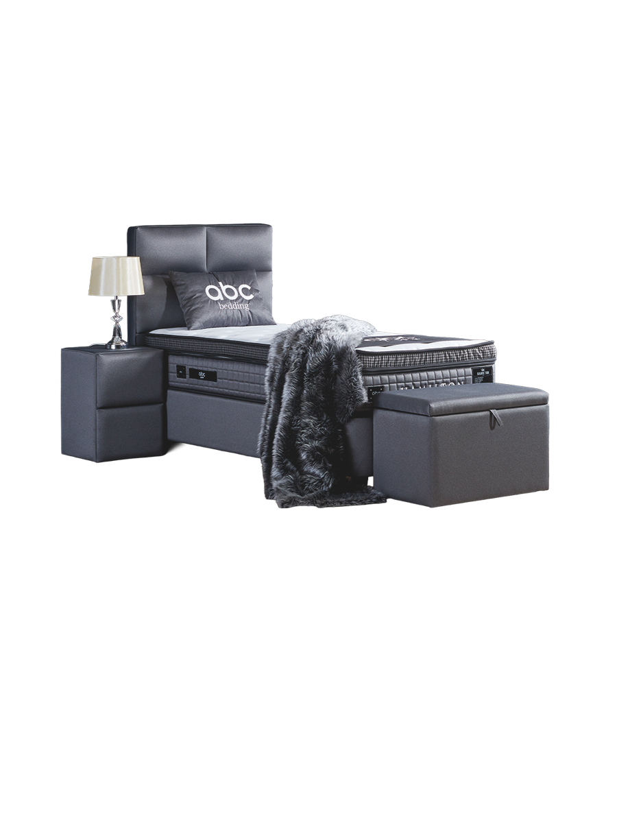 
Premium Single Box Spring Bed "Hamilton" incl. Mattress & Topper - Without accessories / Sleeping area: 90 x 200 cm
