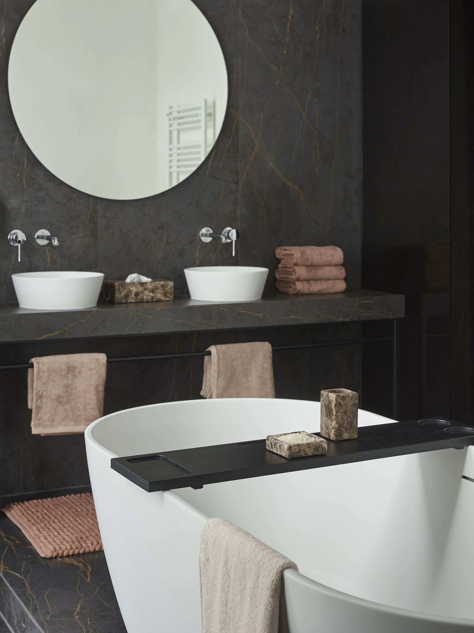 
"Hammam" marble soap dish, brown
