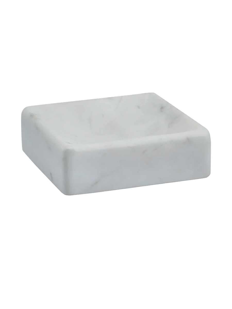 
"Hammam" design marble soap dish, white