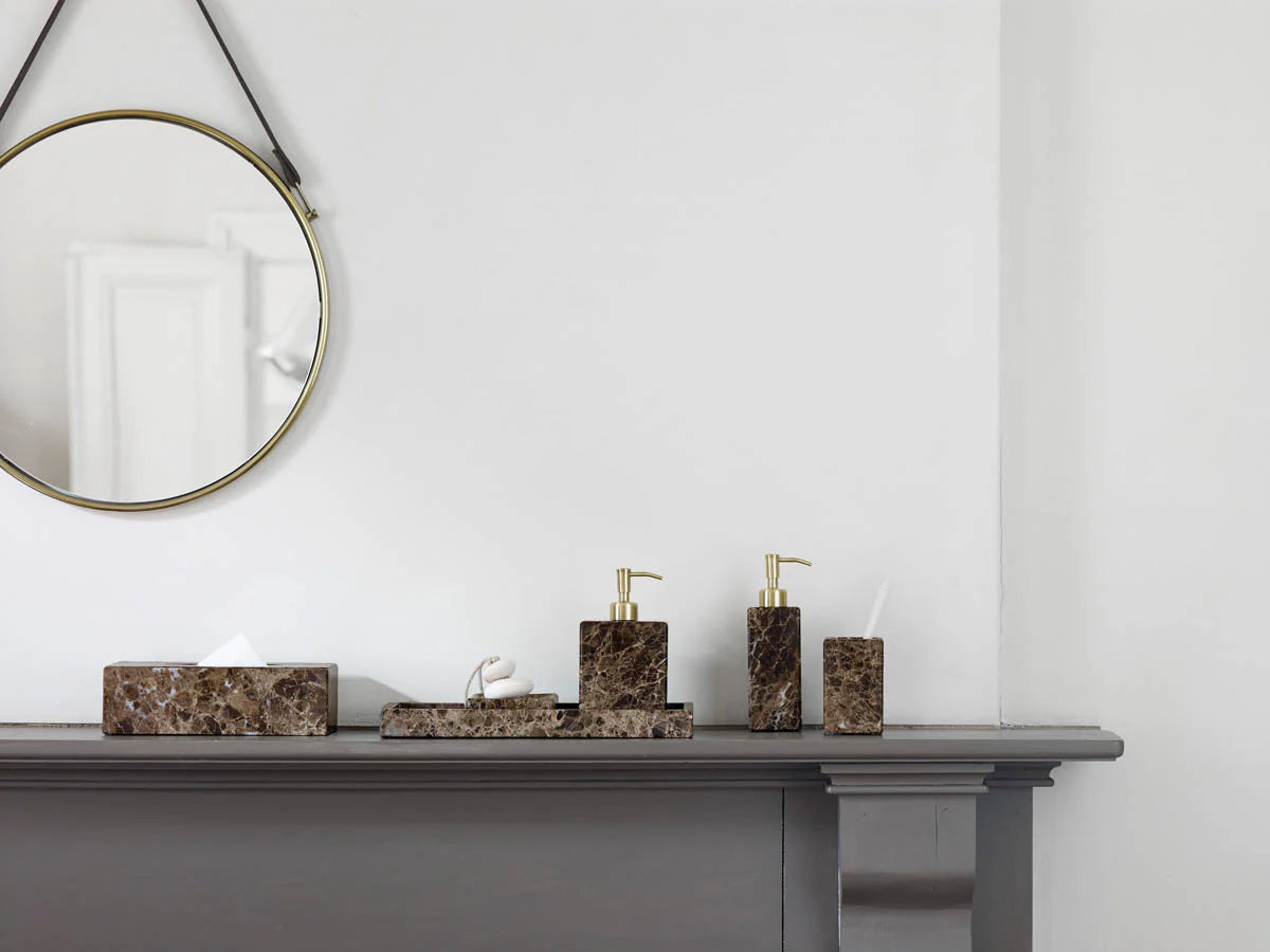 
Boîte à mouchoirs design en marbre "Hammam", Marron