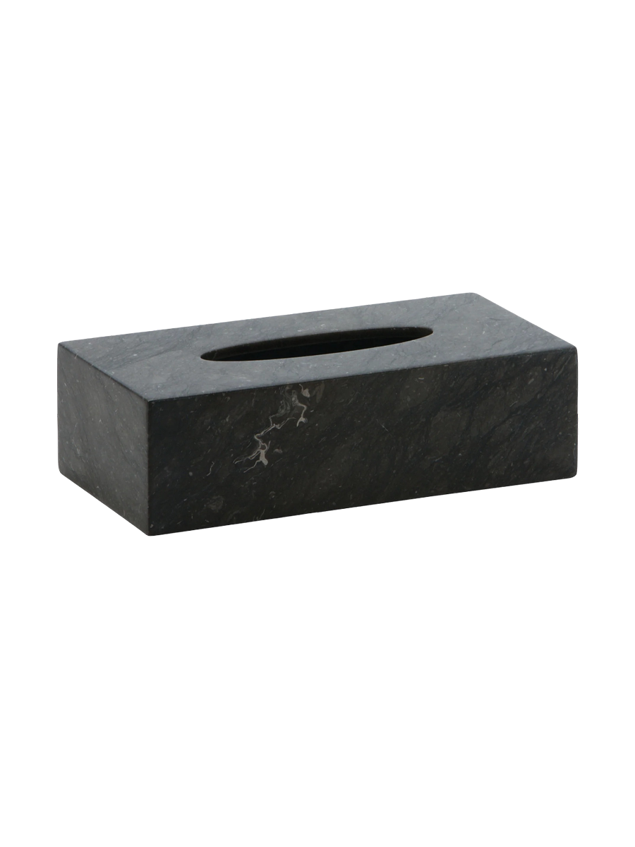 
Designer Tissue Box "Hammam" in Marble, Dark Grey