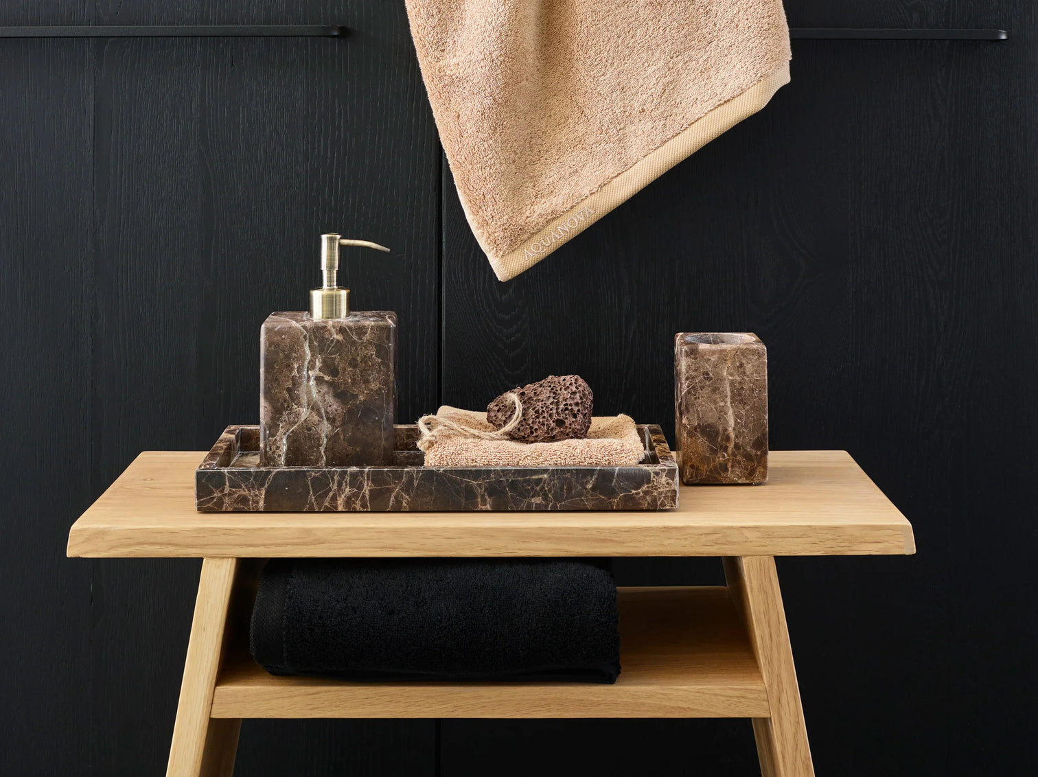 
Plateau de salle de bain rectangulaire en marbre « Hammam »