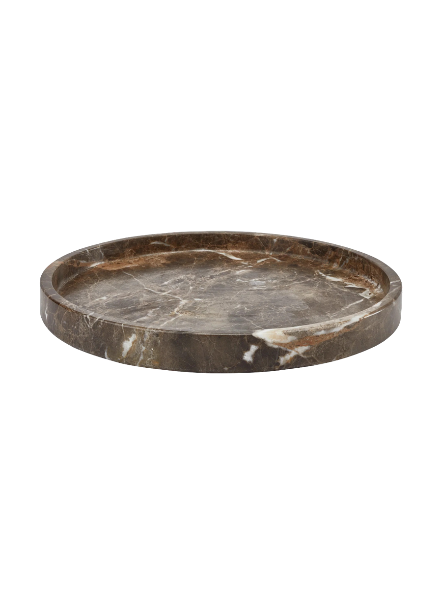 
Plateau de bain rond en marbre „Hammam“ Ø 30 cm, Marron