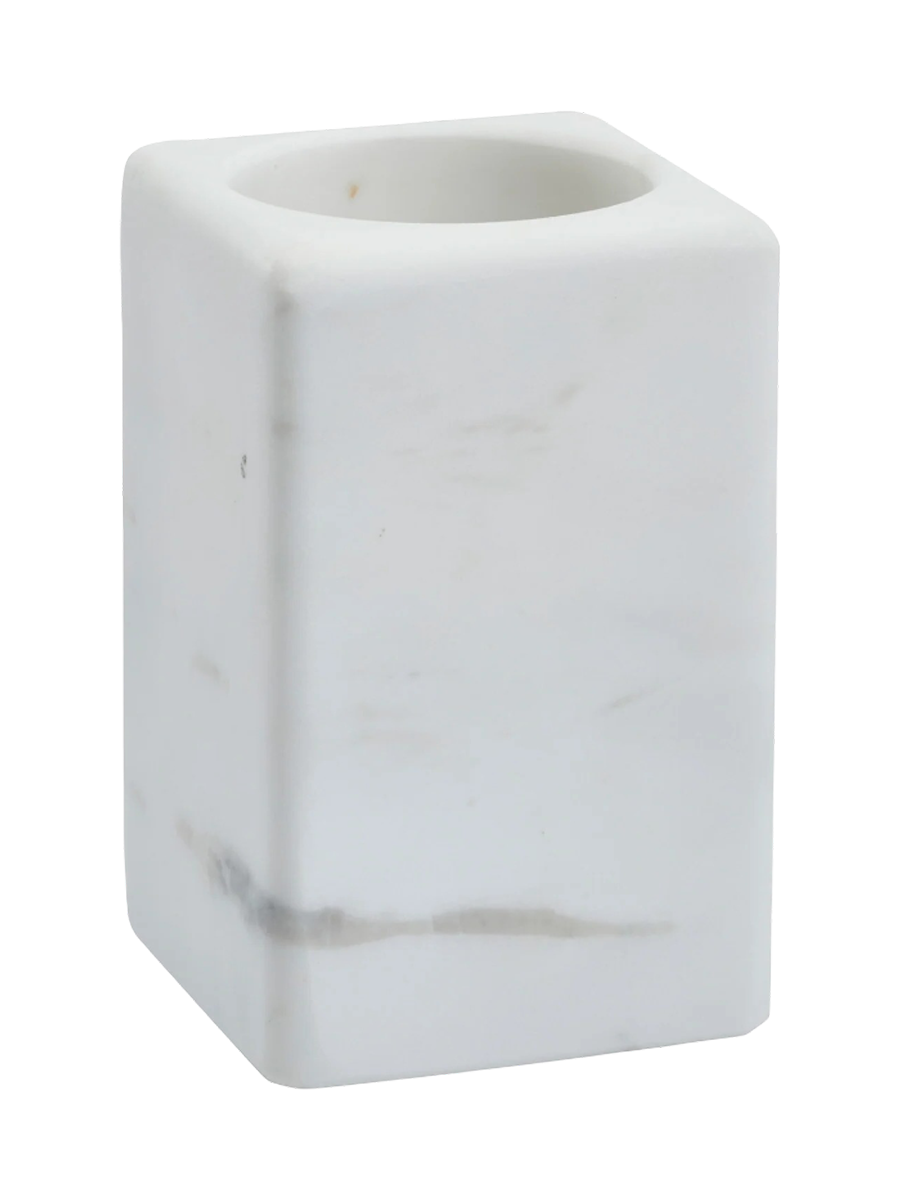 
Designer Toothbrush Holder "Hammam" in Marble, White